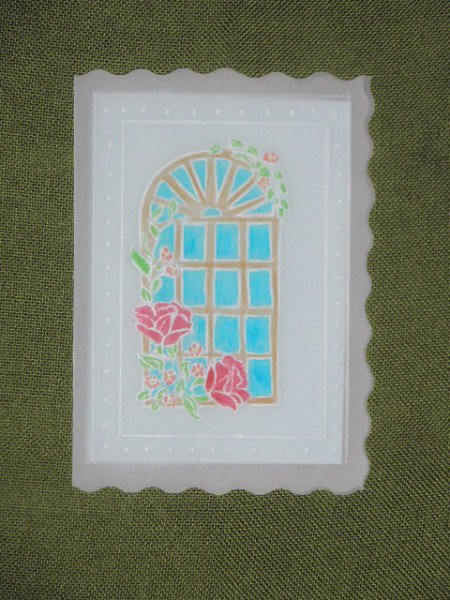 Okno s cvetjem - pergamentna tehnika