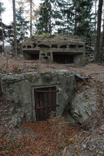 Bunker na Zalodnikarjev griču z še originalnimi polknicami.