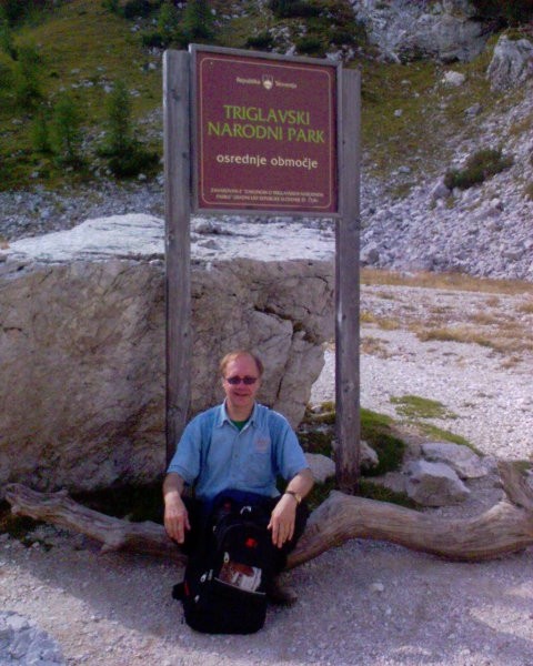 Friend Terry on the way to Vodnik's mountain hut in Triglav national park