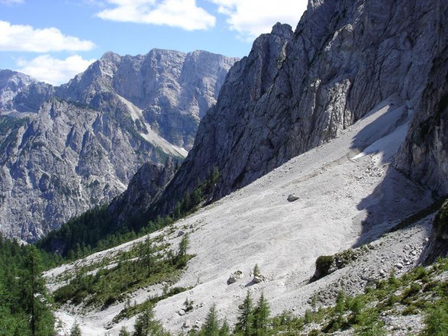 Pogled iz vrha ovčje strani v smeri proti Tamarju