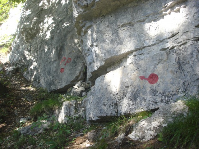 Vpisna knjiga pred gruščnatem jezikom na višini okoli 1455m