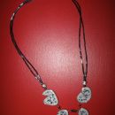 234 Ogrlica srebrno-siva Fimo+žica+perle*