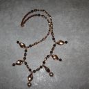 284 Ogrlica bež-rjavo-zlata akrilne perle+perlice*