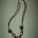 318 Ogrlica rjavo-zlata perle*