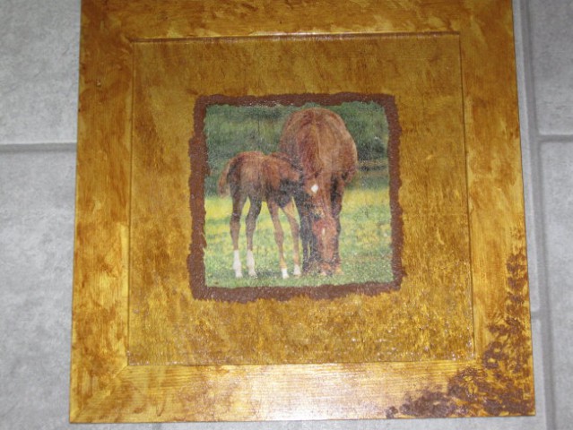 9 Slika s konji, okvir patina* 