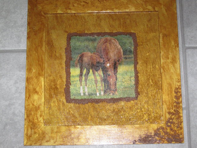 9 Slika s konji, okvir patina* 