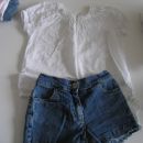 komplet Zara srajčka+jeans kratke hlače,vel.5-6;5€
