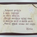 Takole je pa deteljica vključena v celoto s kaligrafsko napisano misel.