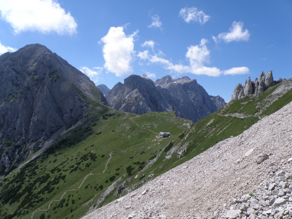 Kamniško sedlo, zadaj Brana, Turska gora, Rinke