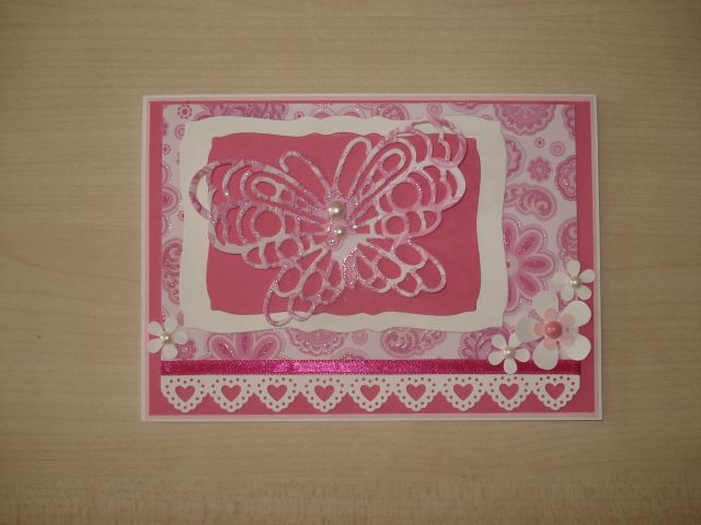 Pink butterfly card- oddana