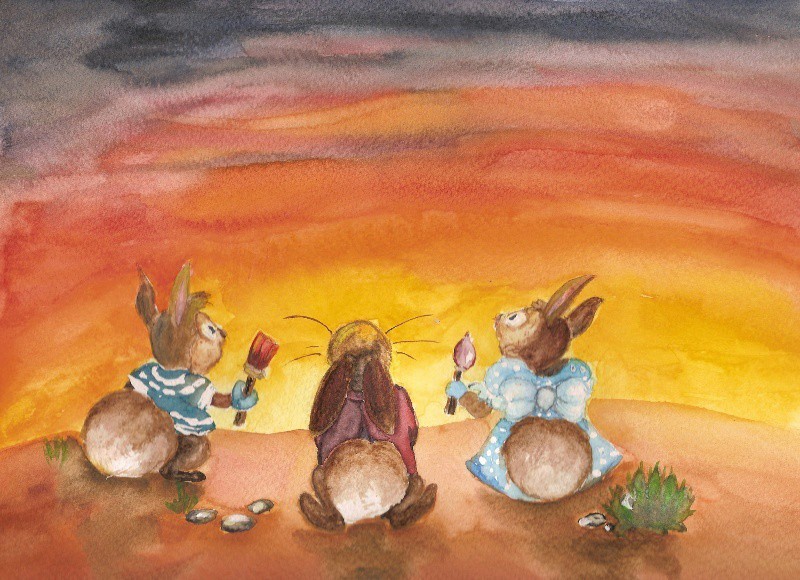 Zajčki barvajo nebo
Ilustracija
Izklicna cena 60 E

