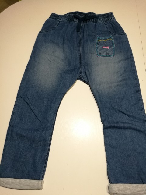 Next jeans podložene baggy hlače 5-6let