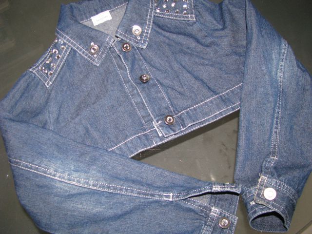 Jeans kratka jaknica s kamenjčki, made in Italy, 116-122 cm