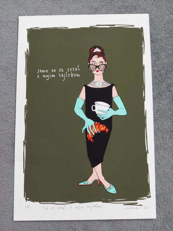 Audrey Hepburn A4 print, by Polonapolona