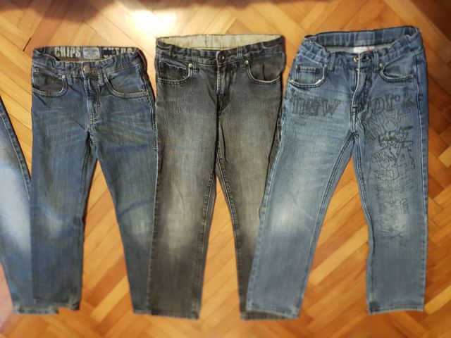 Hlače jeans dolge fantovske, vel 140, 5 kosov - foto