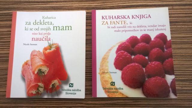 Knjigi Kuharica za dekleta... in Kuharska knjiga za fante...