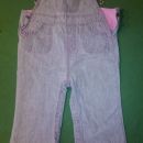 Hlače na naramnice, tanek jeans, 92, 24 mesecev