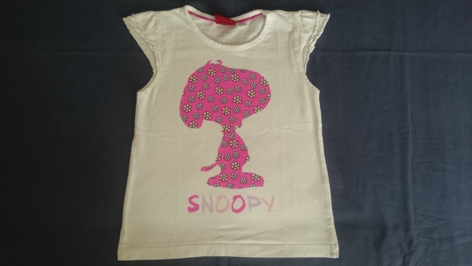 Majica za deklico, kratek rokav, Peanuts, Snoopy, št. 98-104št. 98-104