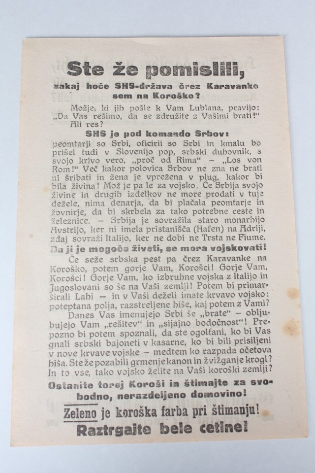 Volksabstimmung 1920 flyers - foto povečava