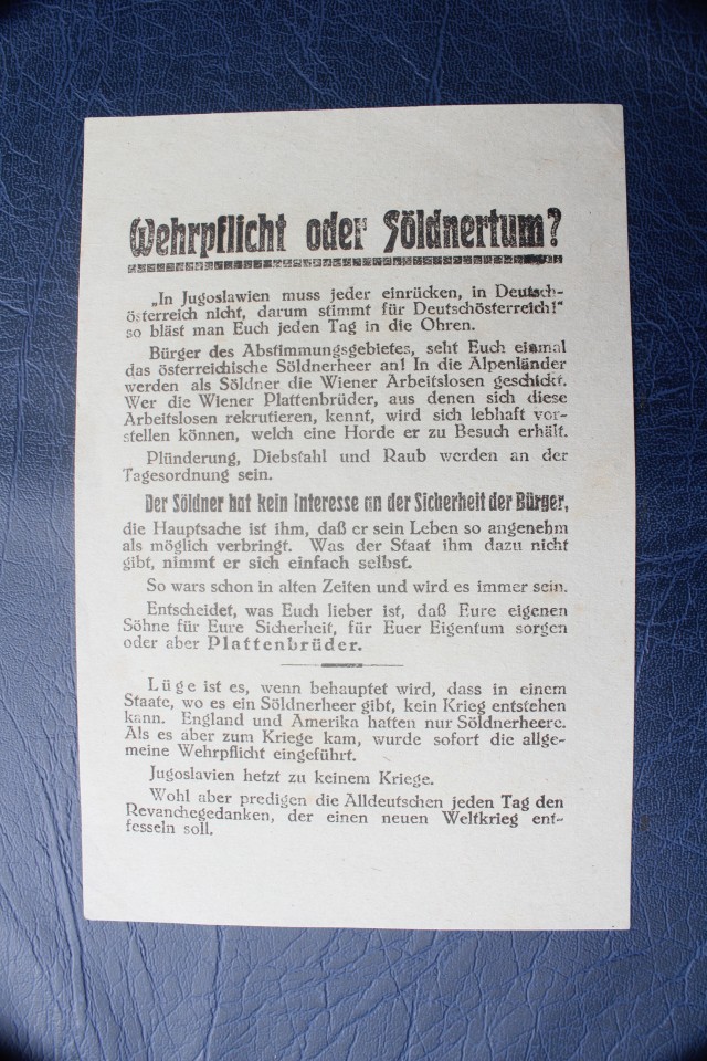 Volksabstimmung 1920 flyers - foto povečava