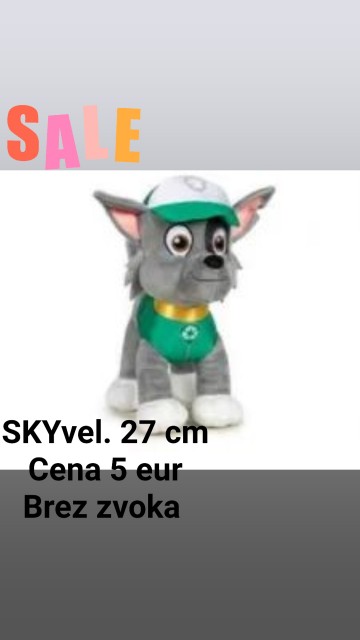 PLIŠ  IGRAČA  TAČKE  NA  PATRULJI - ROCKY VEL.  27  CM