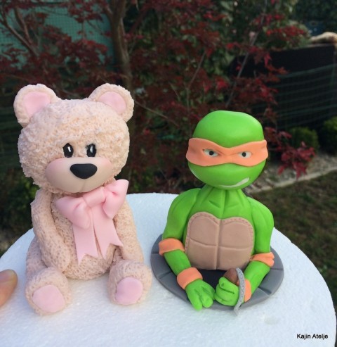 Figurici za torto medvedka in ninja želva