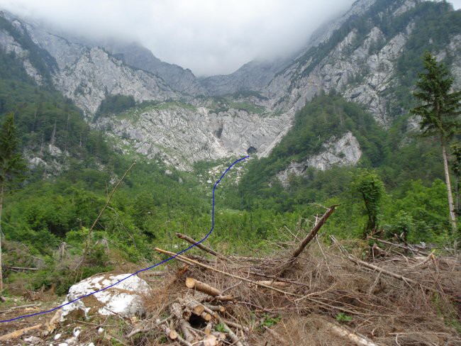 Približna trasa do votline