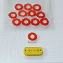gumbki mali z robom plastični rdeča