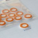 gumbki mali z robom plastični  močna oranžna