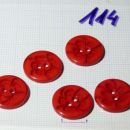 plastični gumbi z rožico rdeči