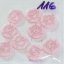 plastični gumbi z rožico roza